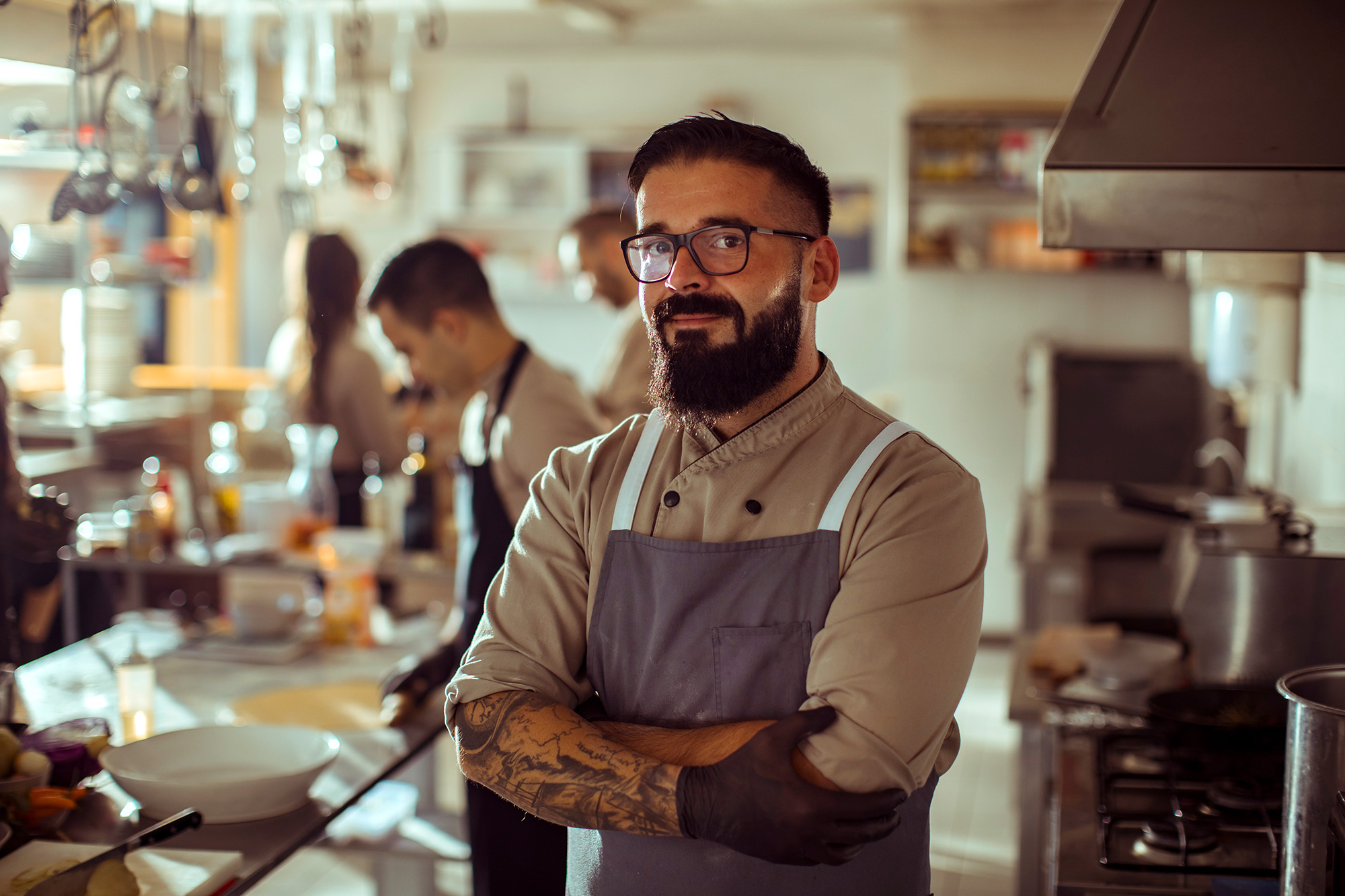 Young man working in hospitality